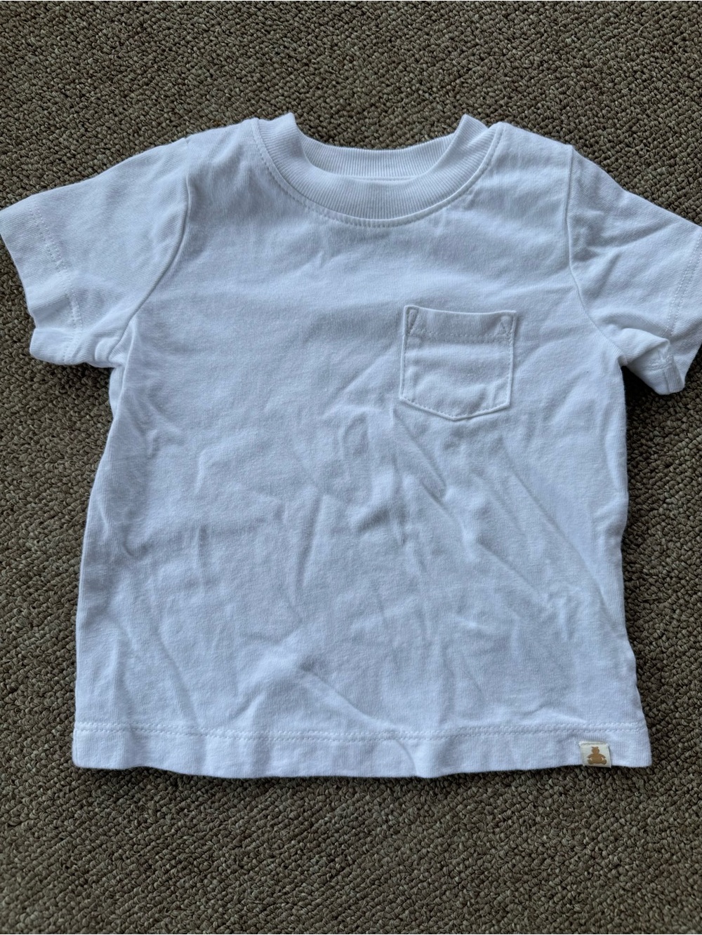GAP White Short-Sleeve Pocket Tee for Kids 6-12 Months